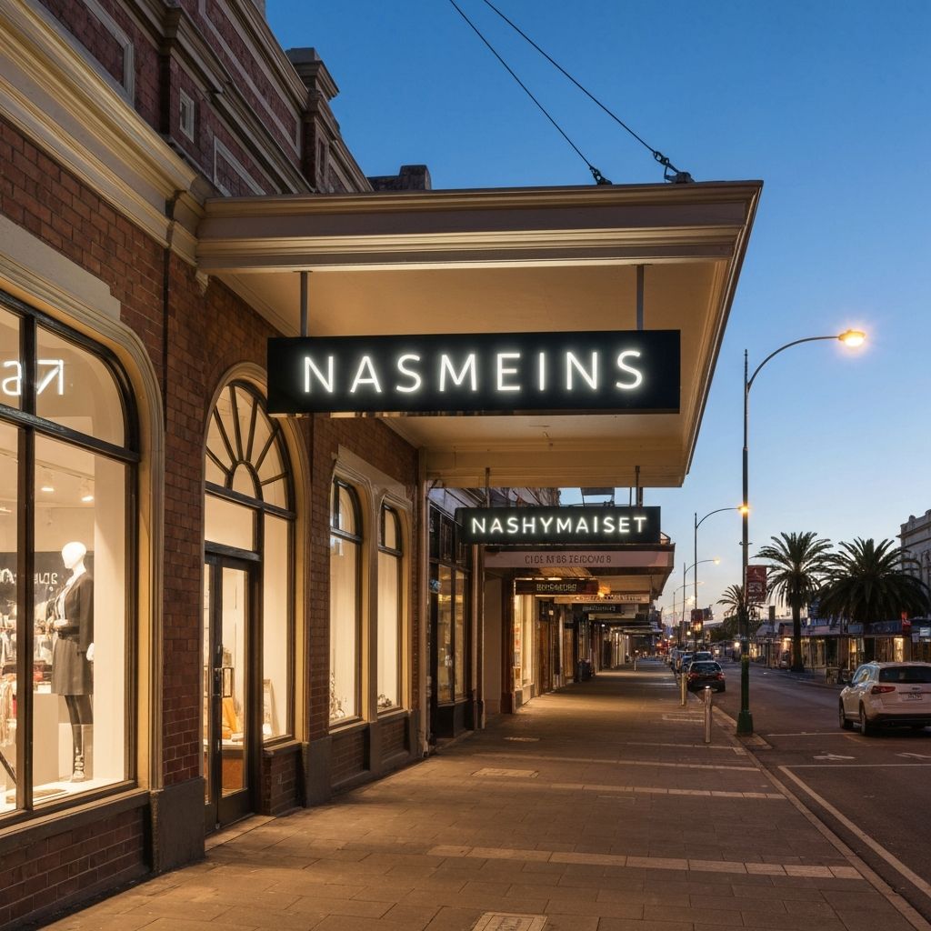 Professional illuminated shopfront sign on an Australian retail store